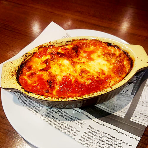 Mozzarella cheese and fried egg